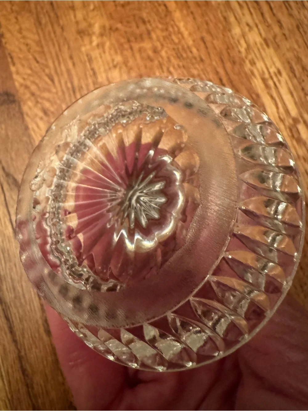 Vintage Clear Pressed Glass Ring Holder Dish Tray Vanity Organizer 4.25